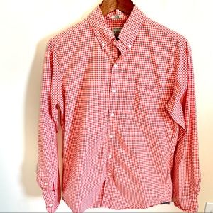 J. Crew Red Gingham Button Down Shirt, Slim Fit, 100% Cotton